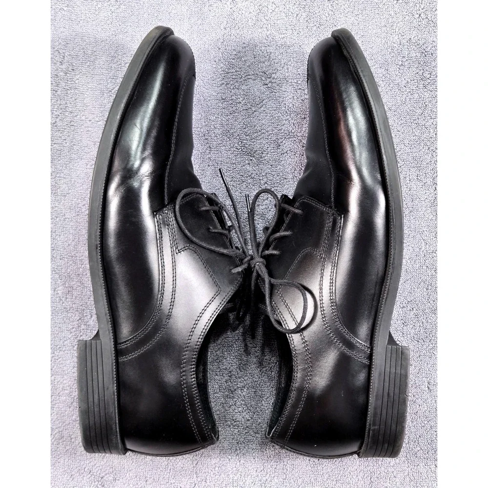 Cole Haan Derby Shoes Men 11 Black Excellent Apron Toe Leather Lace Up C20078